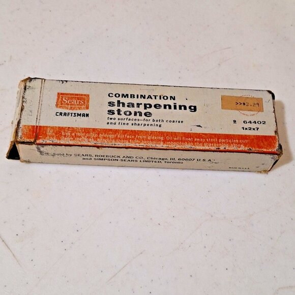 Vintage Sears Craftsman 64402 Fine and Coarse Sharpening Stone 1"X2"X7" - Picture 5 of 5